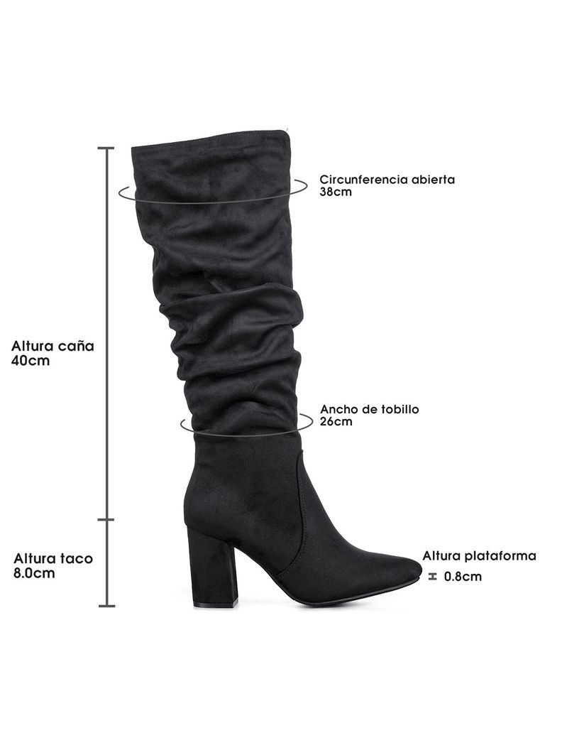 Botas Largas Mujer Casual Gamuza Tacon Grueso Weide HX512-3