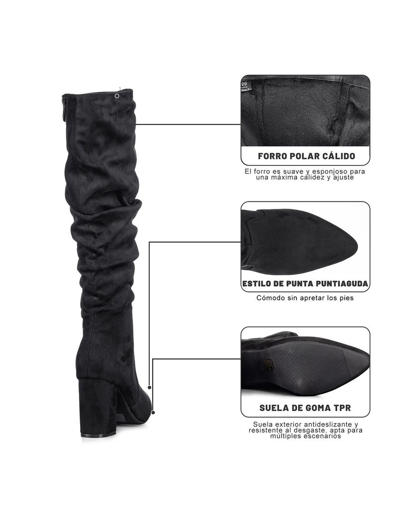 Botas Largas Mujer Casual Gamuza Tacon Grueso Weide HX512-5