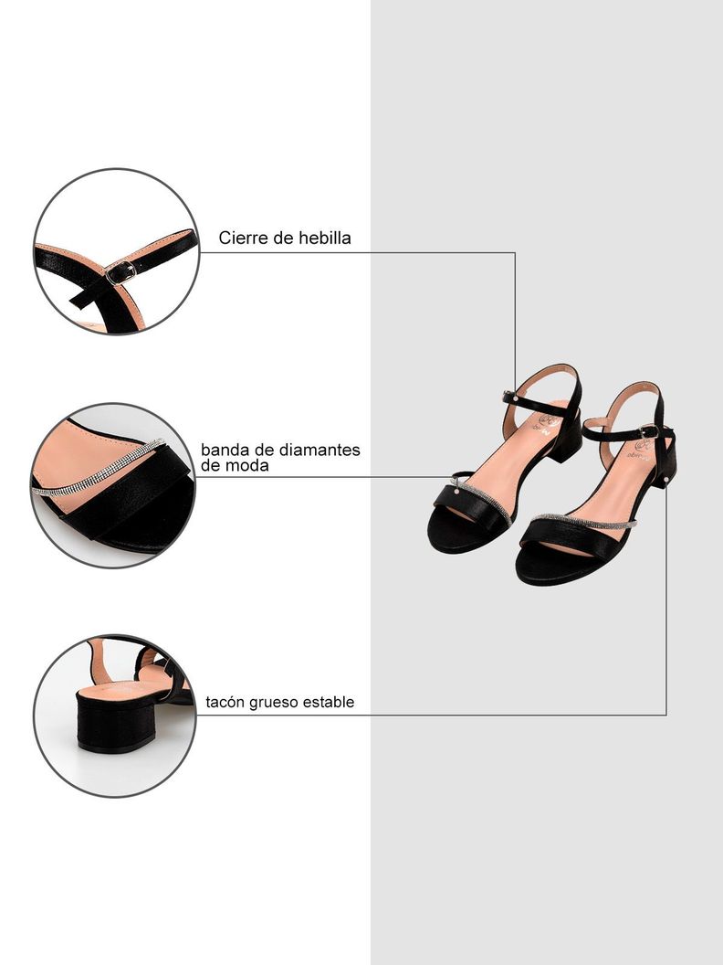 Sandalia Taco Negra Fiesta Mujer Weide YOU220-5