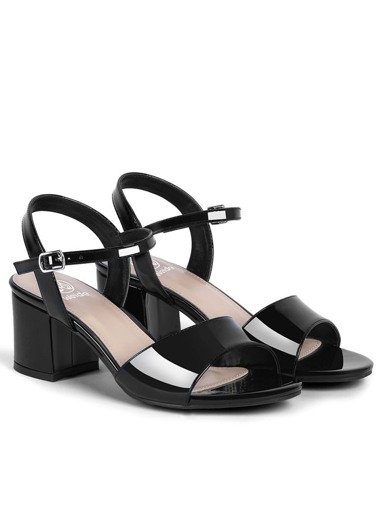 Sandalia Casual Taco Negra Mujer Weide GH64-4