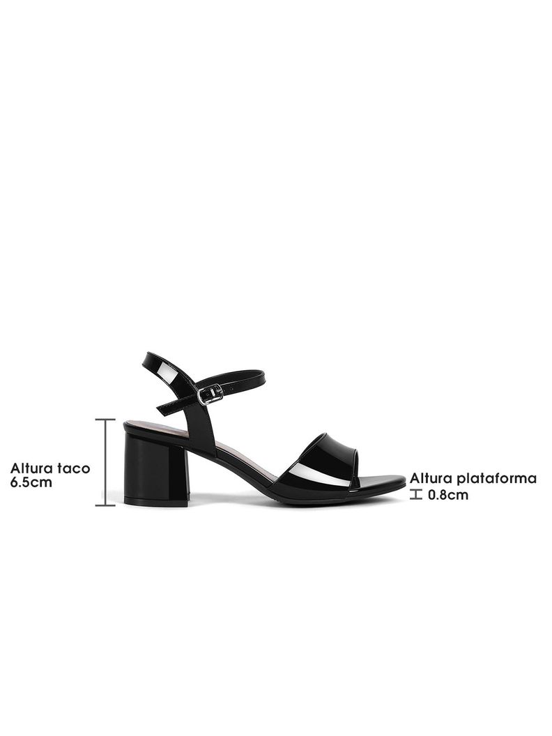 Sandalia Casual Taco Negra Mujer Weide GH64-5