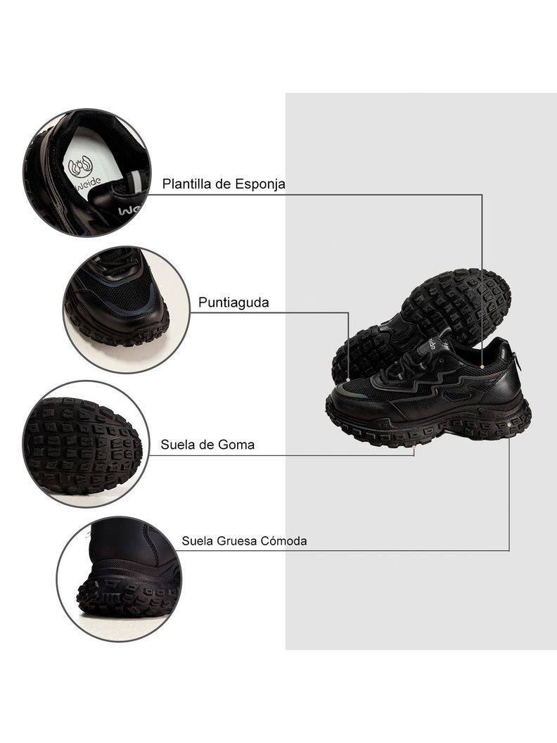 Zapatillas Negro Casual Mujer Weide SL02-6