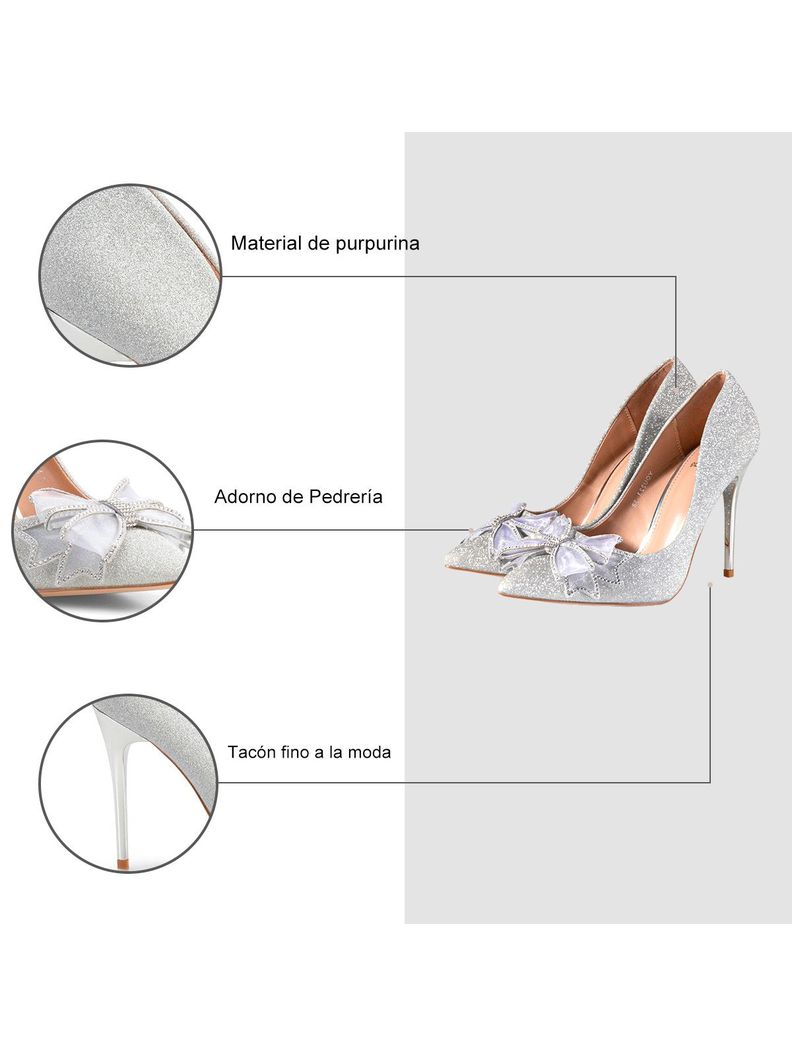 Zapato Taco Alto Plateado Fiesta YOU223 Weide-6