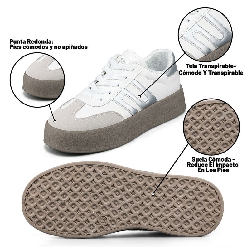 Zapatilla Casual Mujer Urbana Plataforma Confort Weide LT203-4