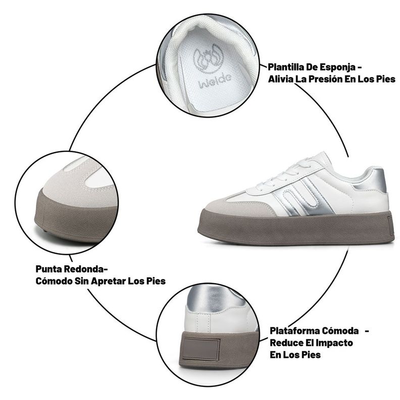 Zapatilla Casual Mujer Urbana Plataforma Confort Weide LT203-5