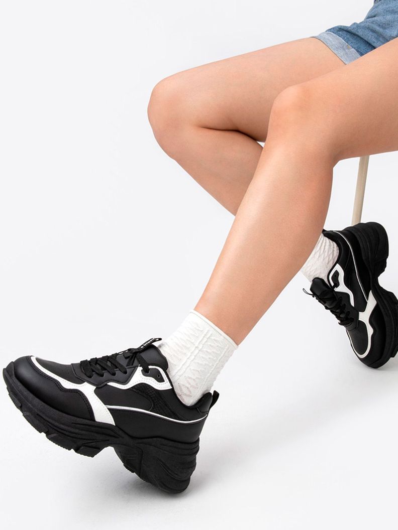 Zapatillas Negro Casual Mujer Weide SL06-1