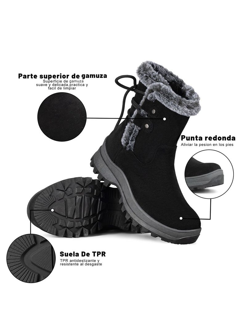 Botin Mujer Casual Con Felpa Plataforma Vintage Weide CZY611-5