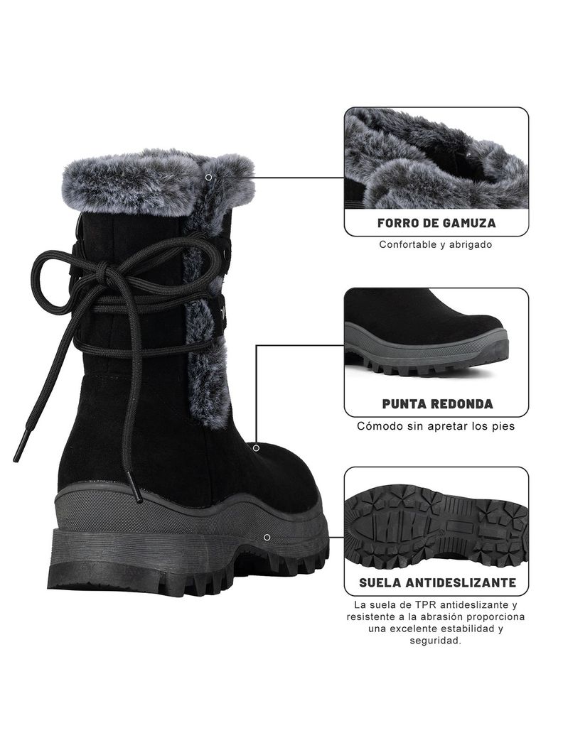 Botin Mujer Casual Con Felpa Plataforma Vintage Weide CZY611-6