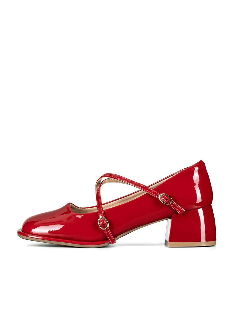 Zapato Mary Jane Burdeo Charol Elegante Mujer Weide YL65-1
