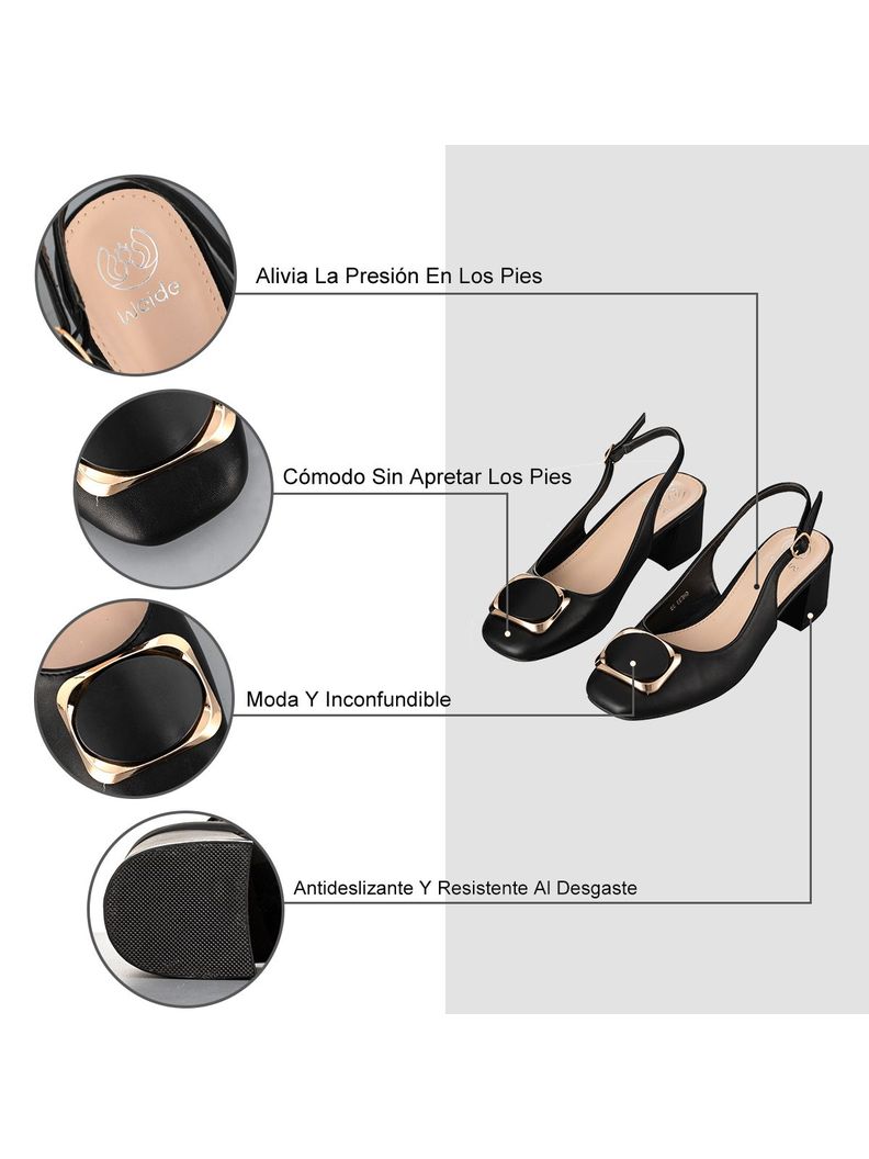 Zapatos Taco Mujer Casual Moda Vintage Hebilla Weide GHE33-5