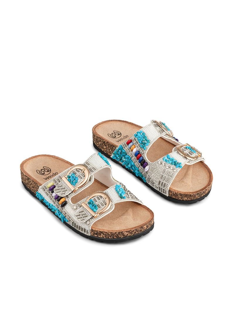 Sandalia  Casual Moda Clasico Mujer con Pedrería Weide LT137-2