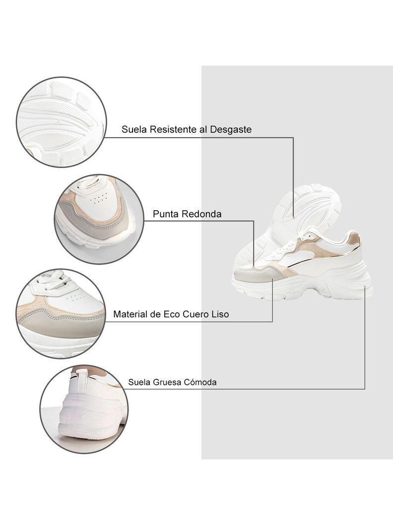 Zapatillas Beige Casual Mujer Weide SL06-6