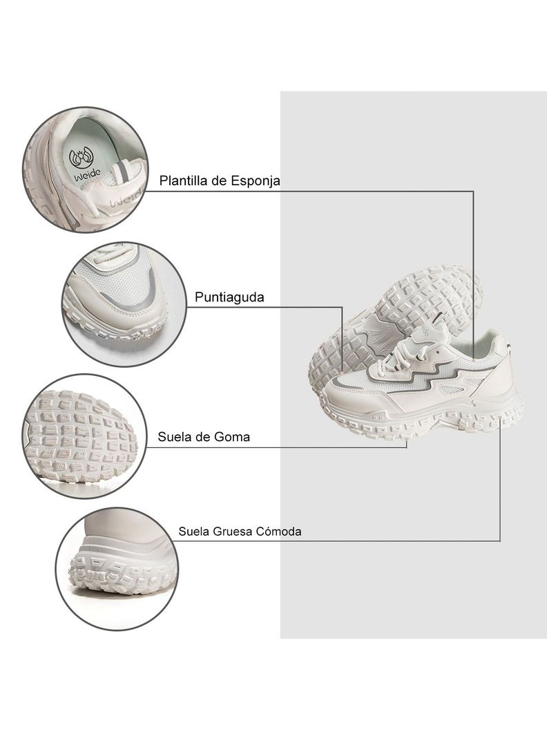 Zapatillas Blanco Casual Mujer Weide SL02-6