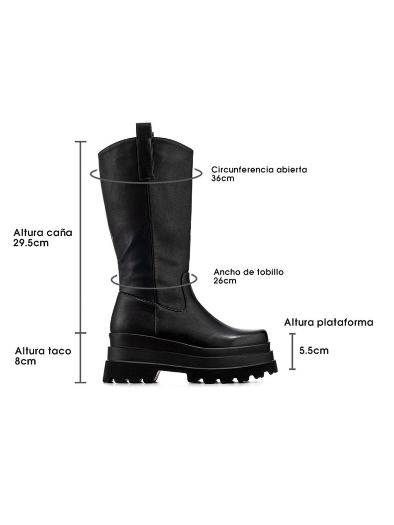 Bota Negro Casual Mujer Weide CZY580-4