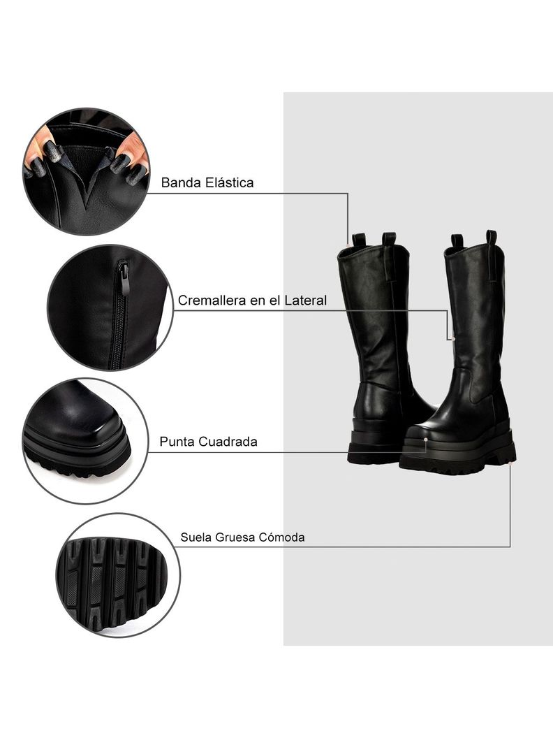 Bota Negro Casual Mujer Weide CZY580-5