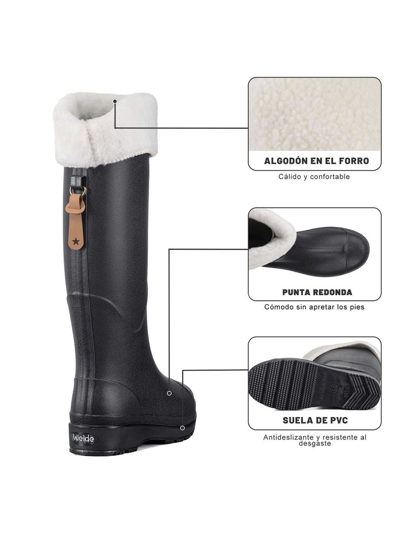 Bota De Agua Mujer Pvc Impermeable Casual Comodo Weide GH160-5