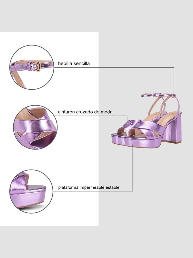Sandalia Plataforma Morado Fiesta YJ26 Weide-5