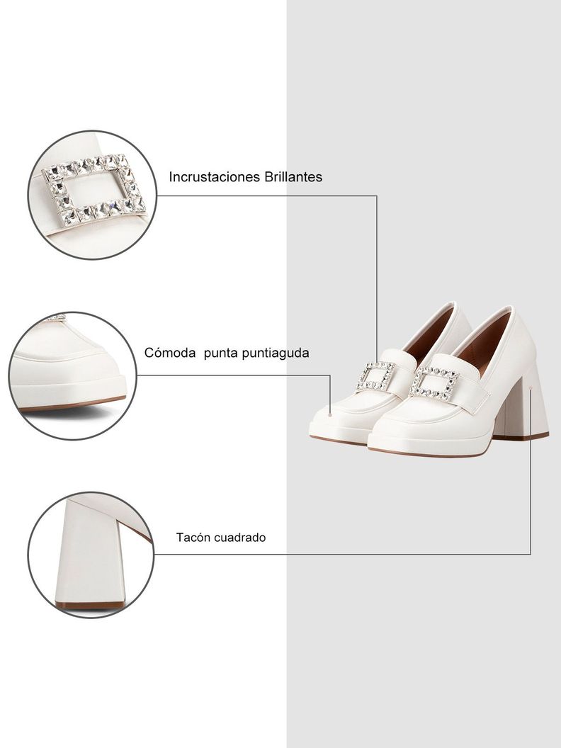 Mocasín Taco Blanco Casual YOU203 Weide-4