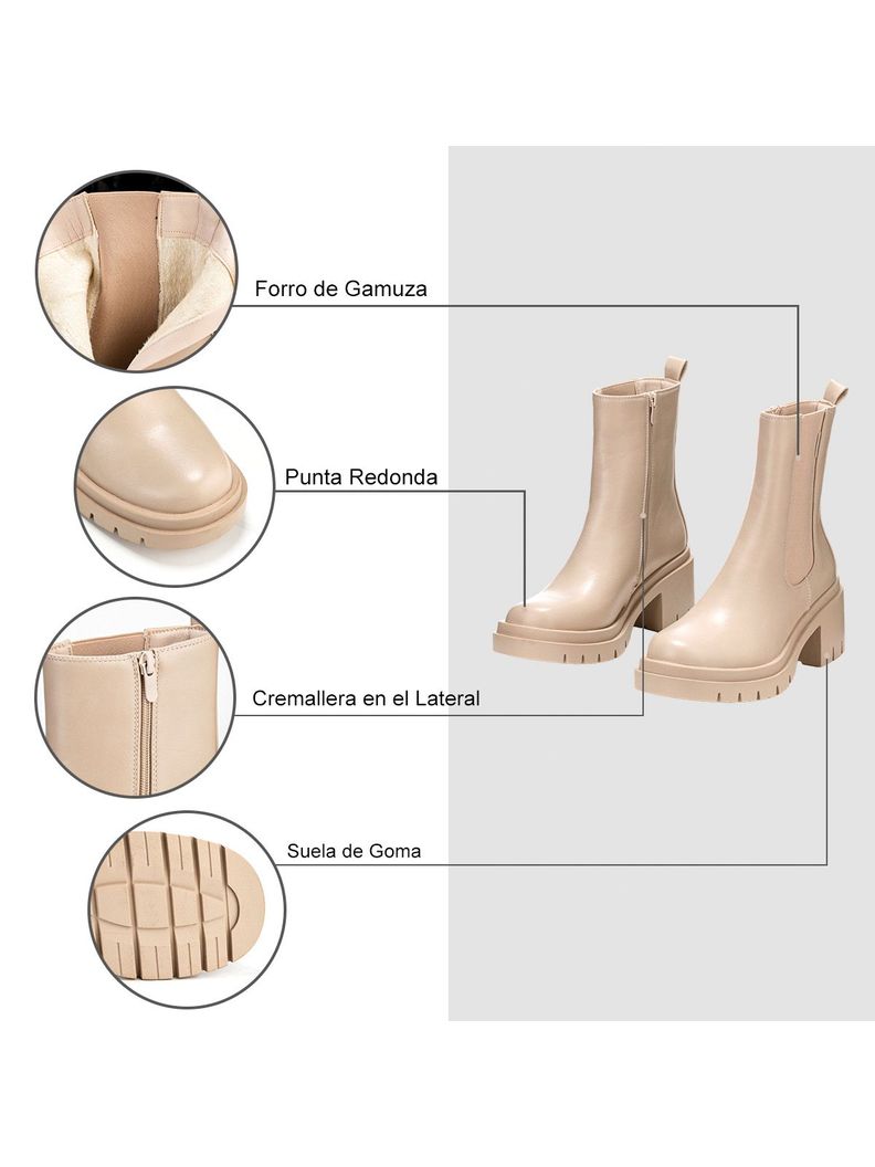 Botin Beige Casual Mujer Weide ZS22-6