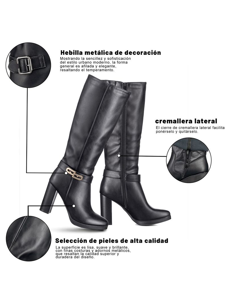 Botas Largas Mujer Tacon Grueso De Moda Vintage Weide QBM12-5