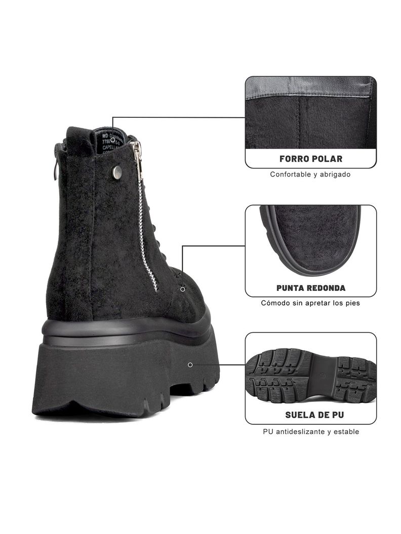 Botin Casual Mujer Eco Cuero Plataforma Weide DH87-5