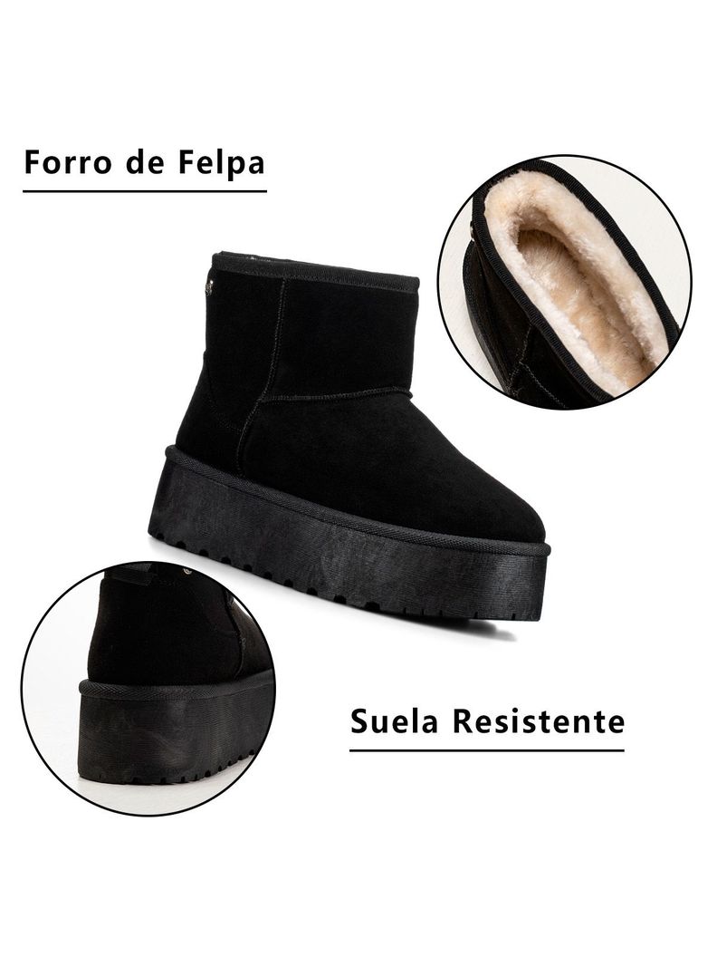 Botin Negro Casual Mujer Weide LT122-6