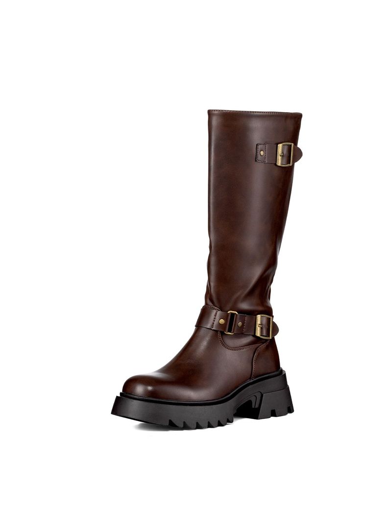 Botas Largas Mujer De Moda Tacon Grueso Vintage Weide CZY613-0