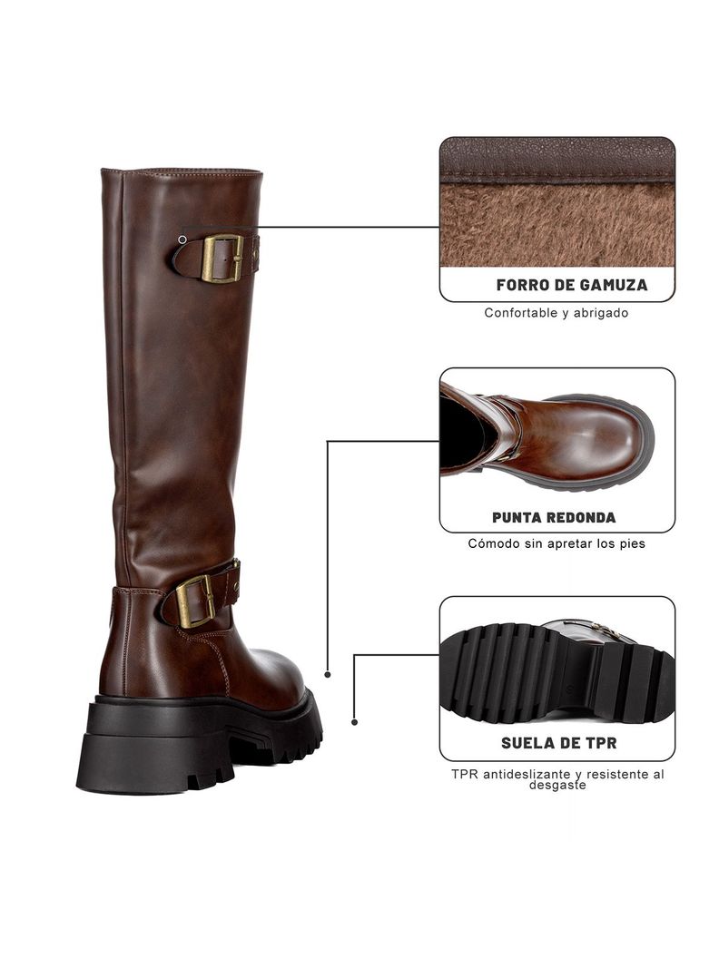 Botas Largas Mujer De Moda Tacon Grueso Vintage Weide CZY613-6