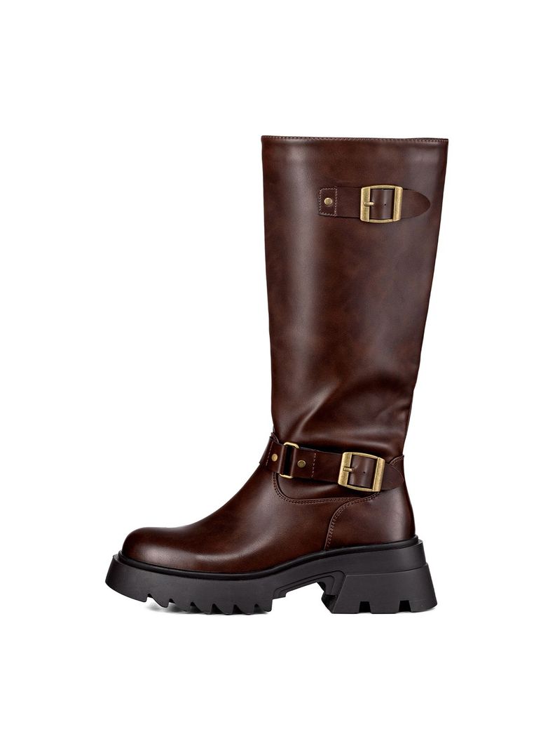 Botas Largas Mujer De Moda Tacon Grueso Vintage Weide CZY613-2