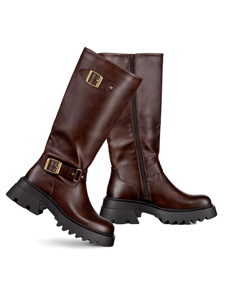 Botas Largas Mujer De Moda Tacon Grueso Vintage Weide CZY613-3