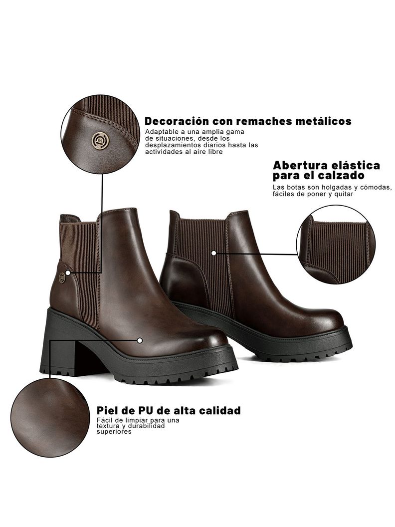 Botin Mujer Casual Eco Cuero Con Felpa Vintage Weide CZY612-5