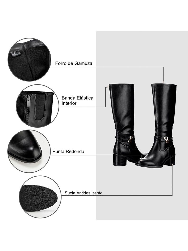 Bota Negro Casual Mujer Weide CZY582-6