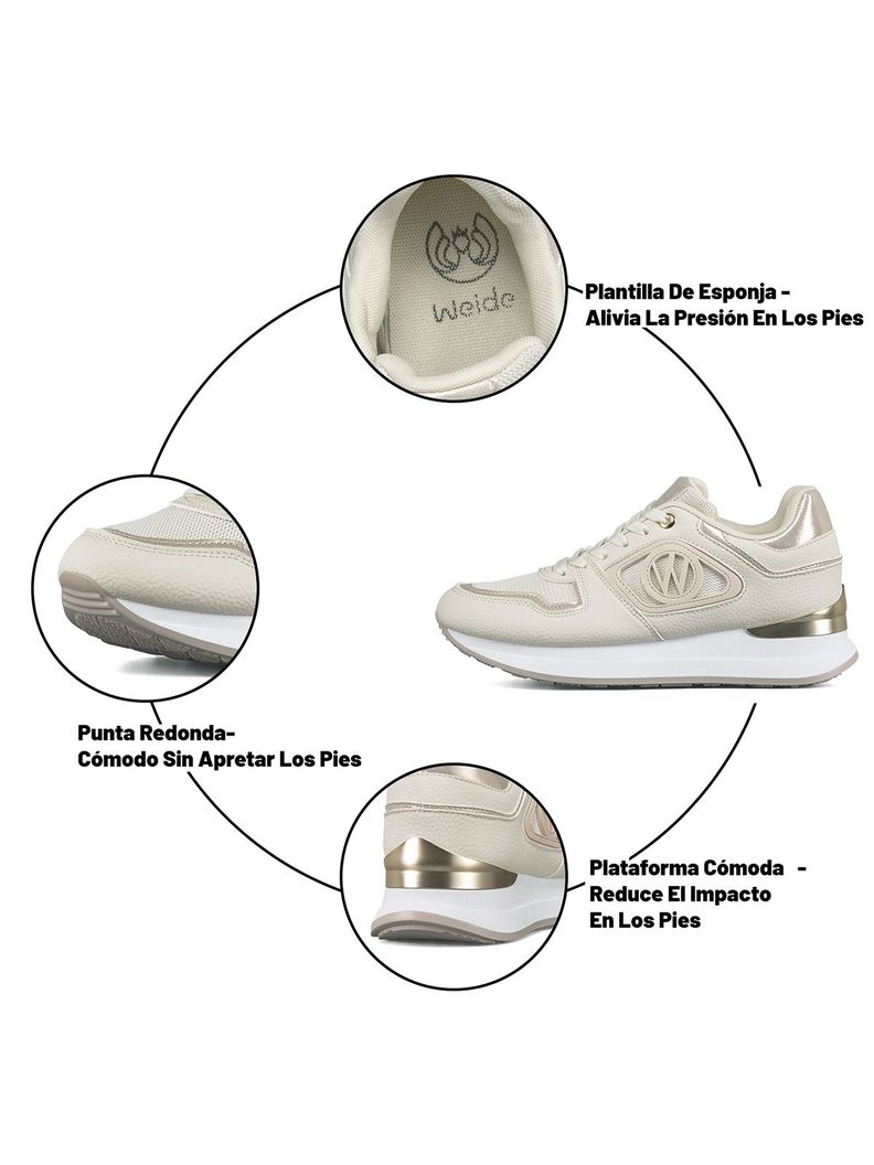 Zapatilla Casual Mujer Deportiva Urbana Vintage Weide JLL50-5
