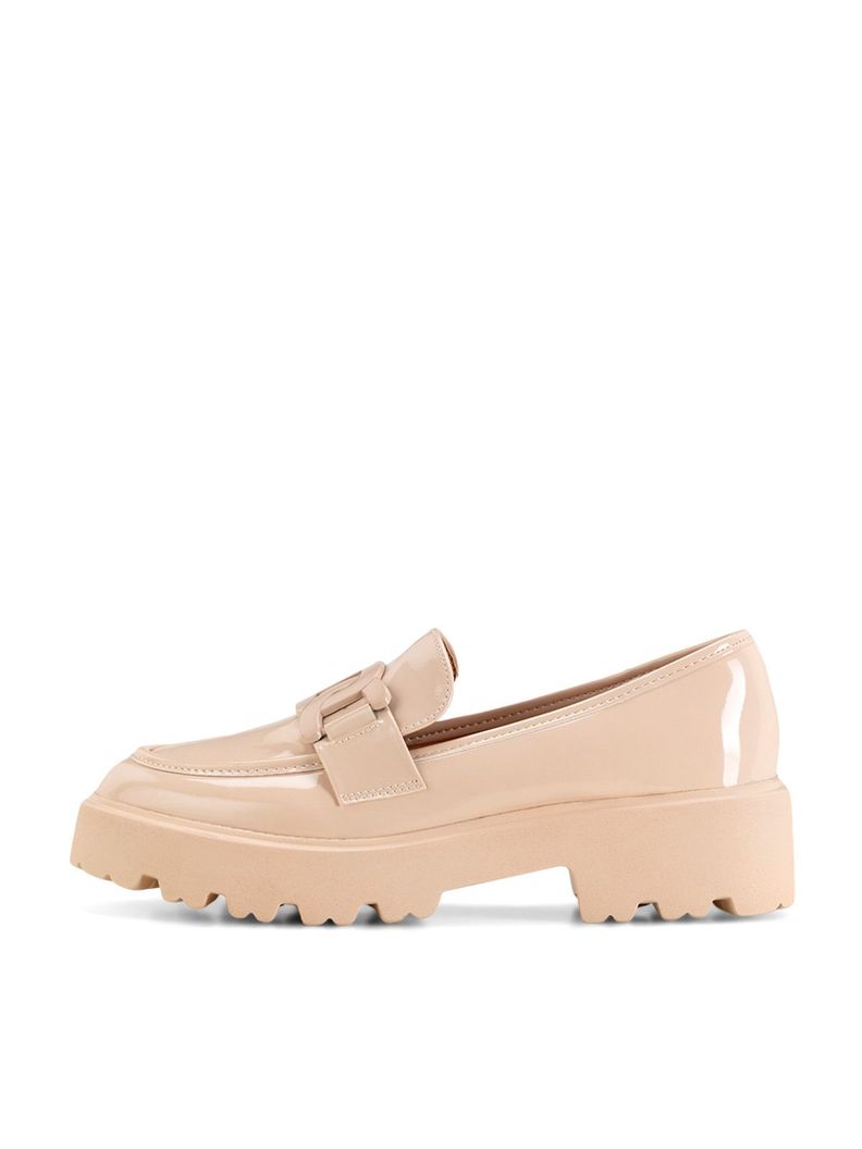 Mocasín Charol Plataforma Beige Casual Mujer Weide QIU288-1