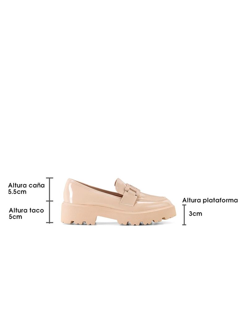 Mocasín Charol Plataforma Beige Casual Mujer Weide QIU288-4