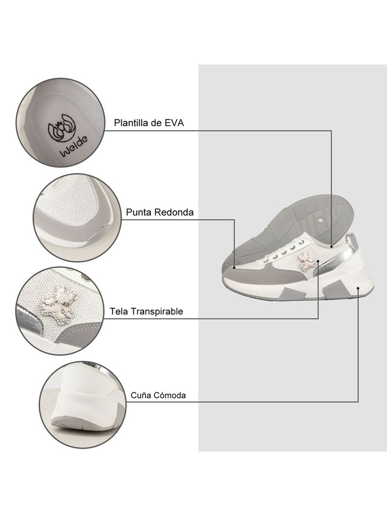 Zapatilla Casual Transpirable De Malla Cuña Mujer Weide SL13-5