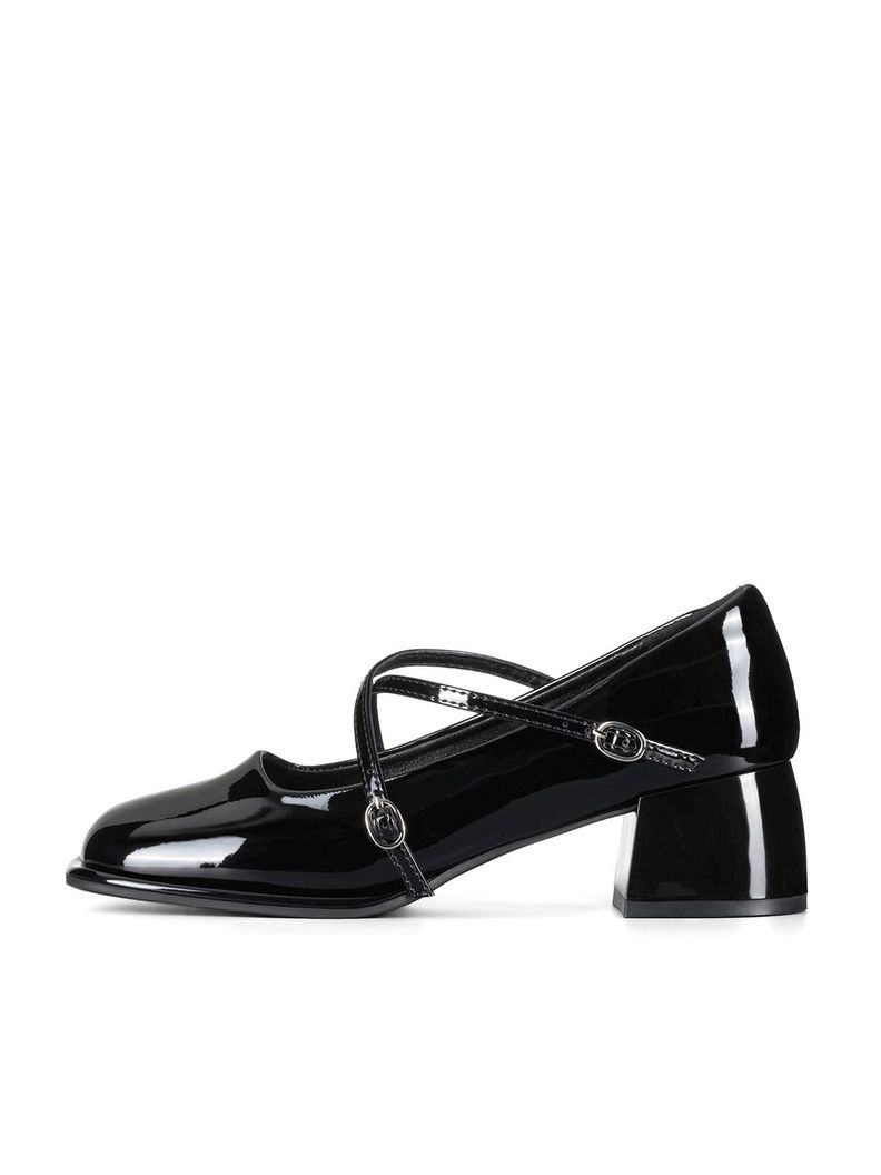 Zapato Mary Jane Negro Charol Elegante Mujer Weide YL65-1