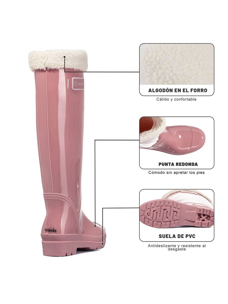 Bota De Agua Mujer Pvc Impermeable Comodo Moda Weide GH162-5