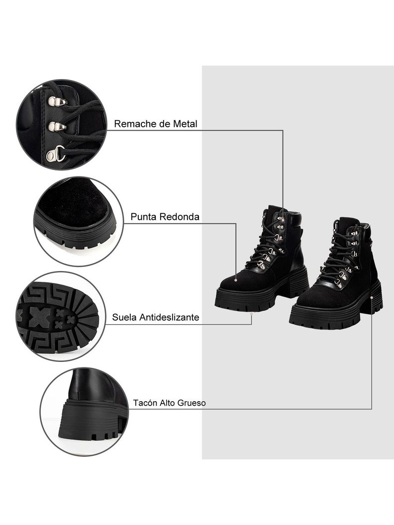 Botin Negro Casual Mujer Weide DH73-6