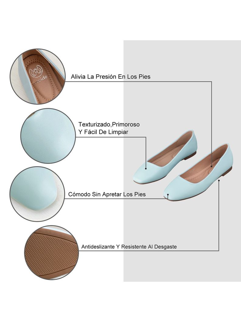 Ballerinas Eco Cuero Azul Casual Mujer Weide GH81-5