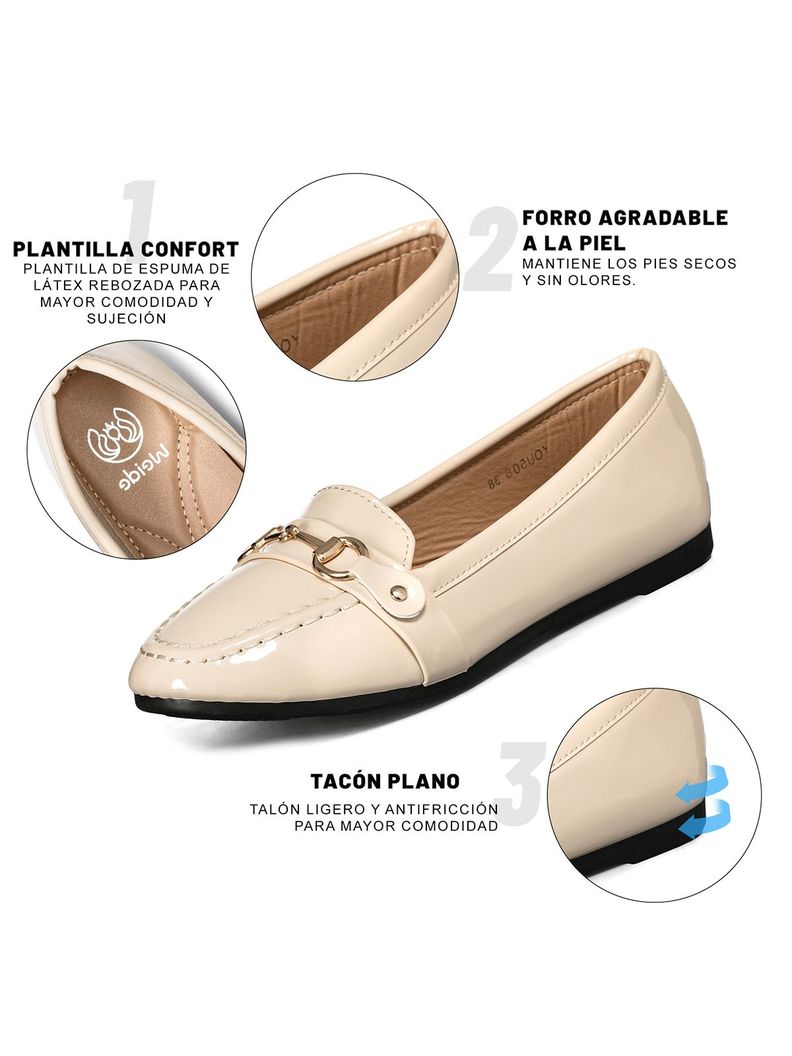 Mocasin Casual Mujer Vintage Clasico Charol Weide YOU508-4