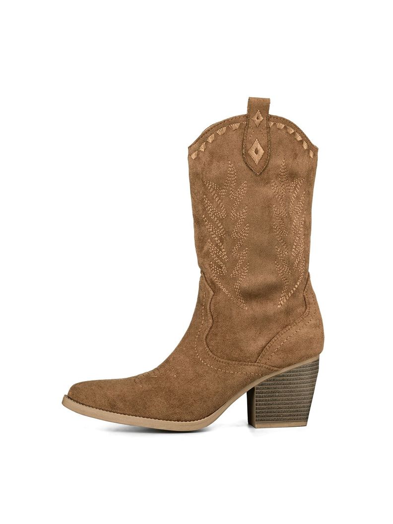 Botin Casual Mujer Vintage Moda Cowboy Bordado Weide QBM21-1