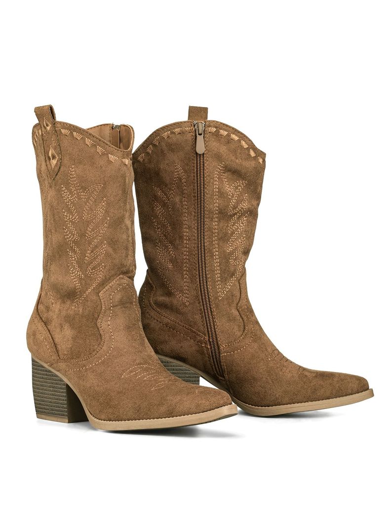 Botin Casual Mujer Vintage Moda Cowboy Bordado Weide QBM21-2