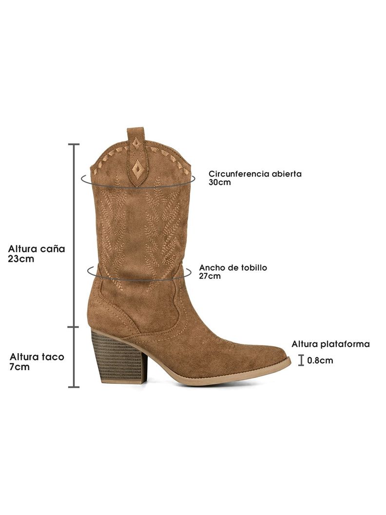 Botin Casual Mujer Vintage Moda Cowboy Bordado Weide QBM21-3