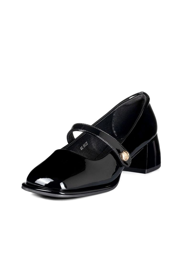Zapato Mary Jane Negro Charol Elegante Mujer Weide YL56-0