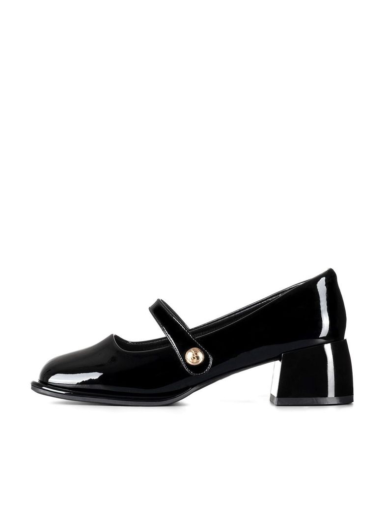 Zapato Mary Jane Negro Charol Elegante Mujer Weide YL56-2