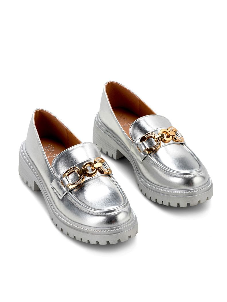 Zapato Taco Plateado Casual JN20 Weide-2
