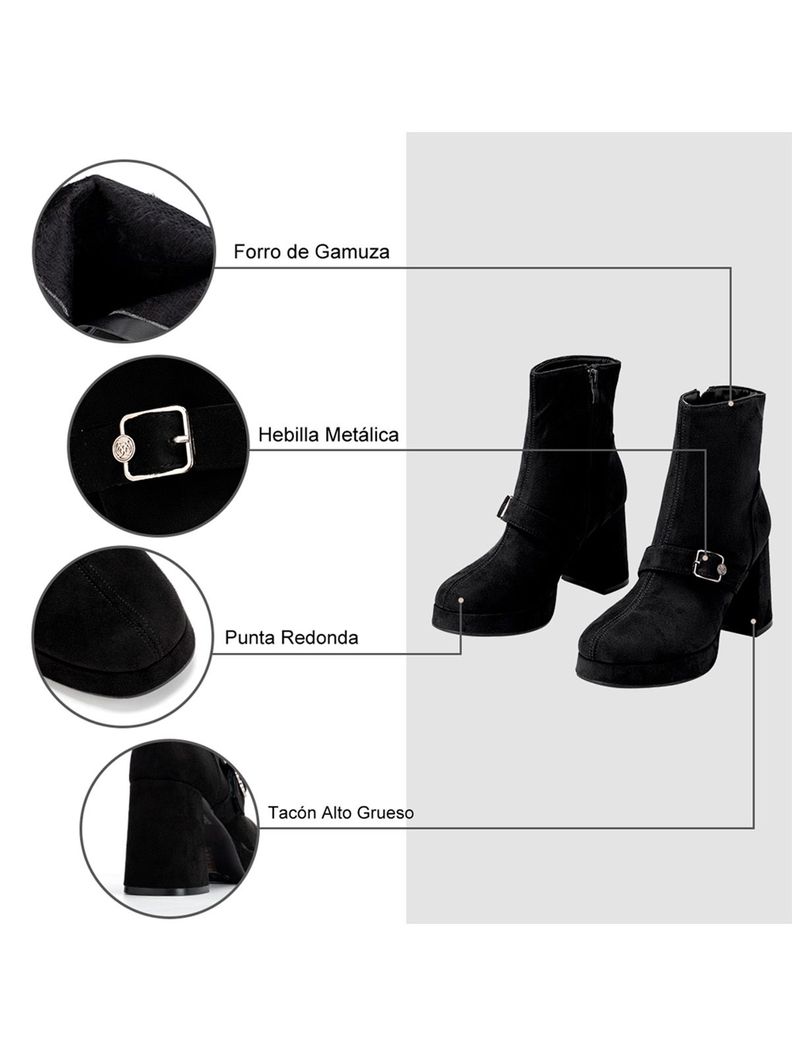 Botin Negro Casual Mujer Weide YL71-6