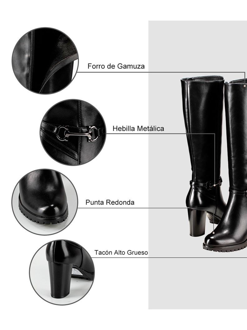 Bota Negro Casual Mujer Weide QBM01-7