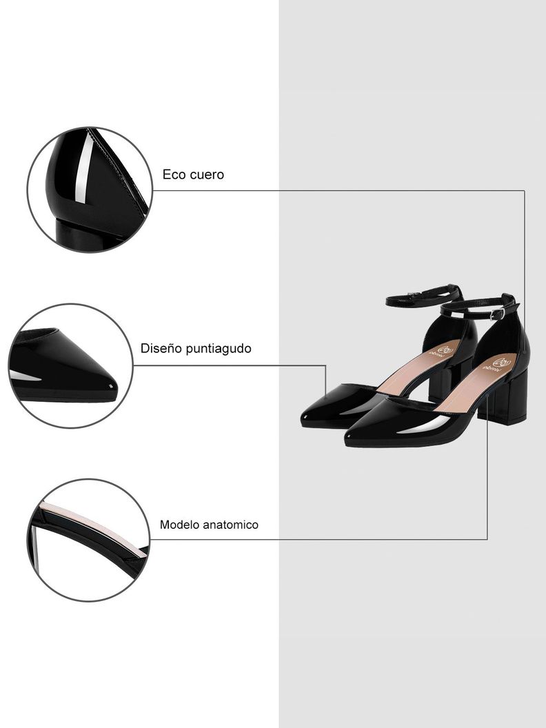 Zapato Taco Alto Negro Fiesta Mujer Weide GH63-6